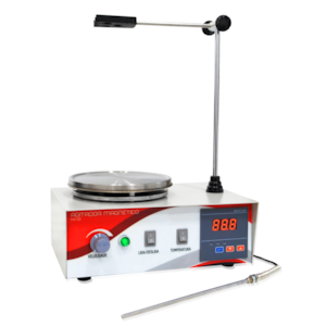 Agitador Magnético Com Aquecimento 10 Litros Digital Plataforma 12,5cm 2400rpm