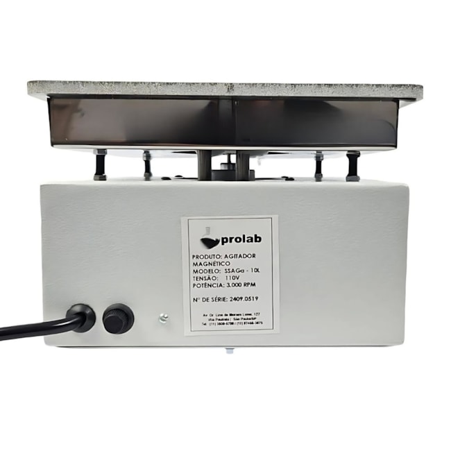 Agitador Magnético Com Aquecimento 10 Litros Plataforma 17x17cm 3000rpm-138c23fe-f0dc-43e7-a235-36bcb25f0d87
