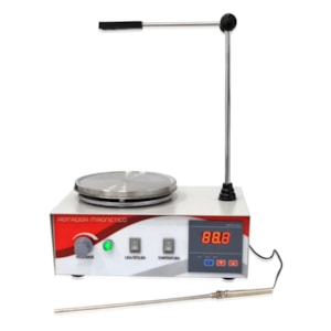 Agitador Magnético Com Aquecimento 2 Litros Digital Plataforma 12,5cm 2400rpm
