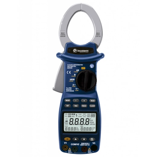 Alicate Amperimetro Digital Wattimetro Incoterm AD530
