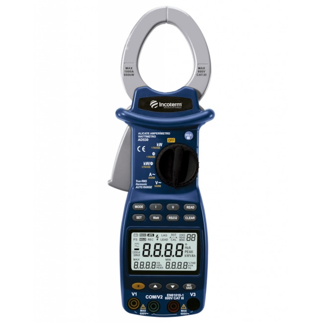 Alicate Amperimetro Digital Wattimetro Incoterm AD530-a3cbddfa-87fc-4440-a59a-caba0d6fa336