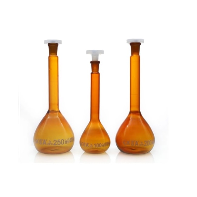 Balão Volumétrico Âmbar Rolha de Polipropileno 100ml-a404c69a-1a6d-4dae-8ef4-6cedd527ddc7