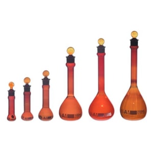 Balão Volumétrico Âmbar Rolha de Vidro 200ml