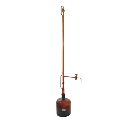 Bureta Automática Âmbar Com Torneira de Vidro 100ml