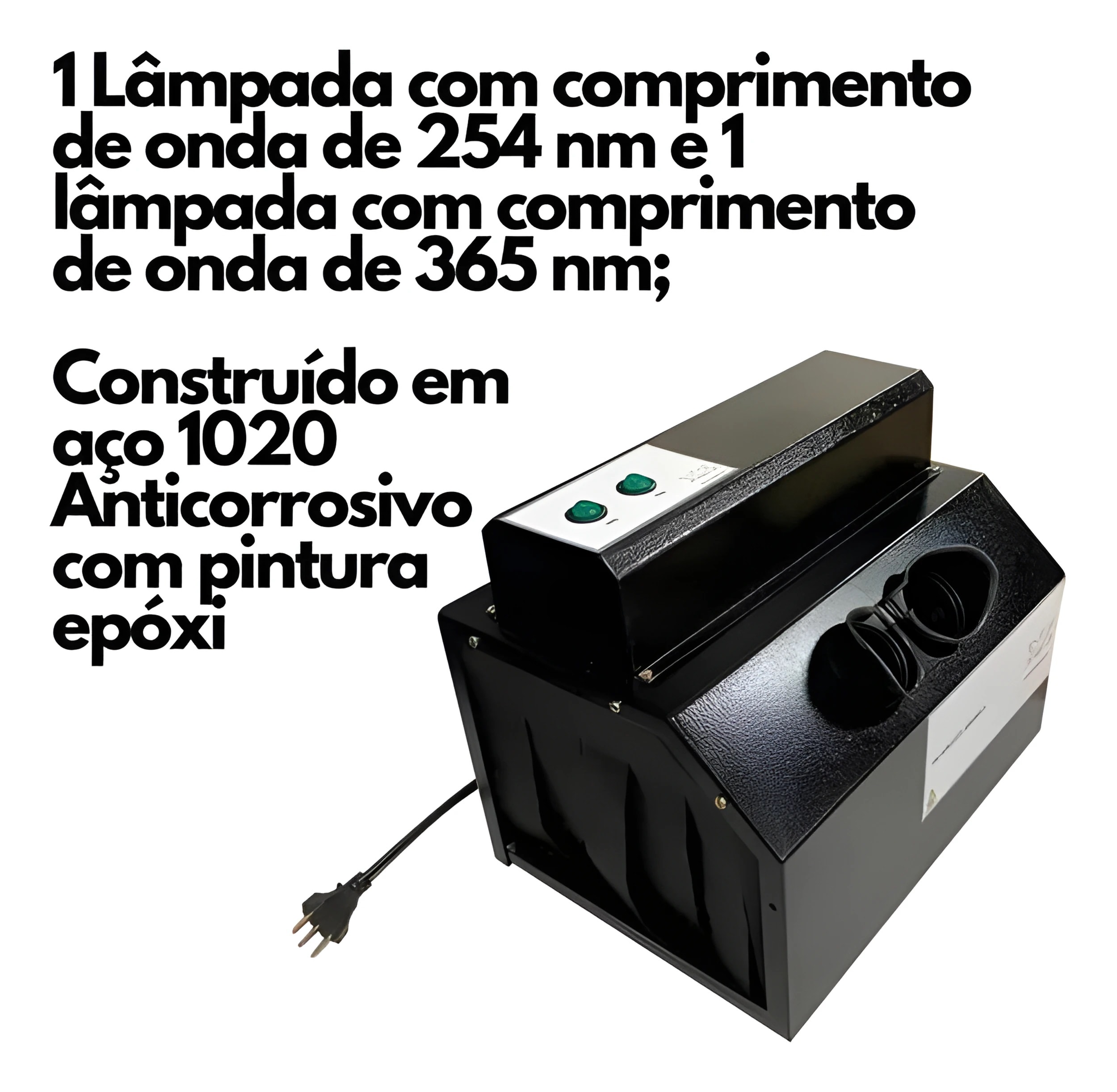 Câmara Escura Com Duas Lâmpadas UV 254/365NM | Prolab