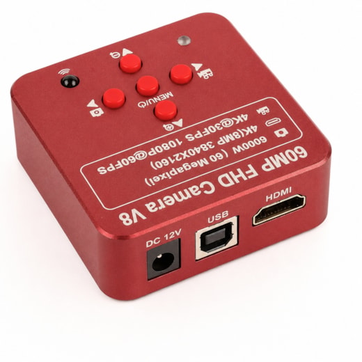 Câmera Para Microscópio 60mp 4K Entrada HDMI e USB
