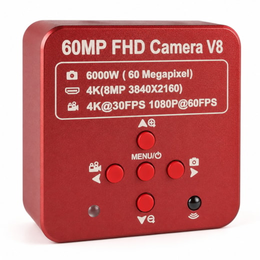 Câmera Para Microscópio 60mp 4K Entrada HDMI e USB