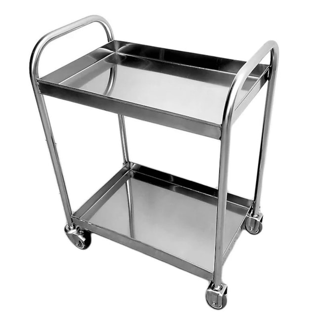 Carrinho em Aço Inox Com Bandejas Duas bandejas 70x50x85cm-4e898827-d83f-412b-a41c-9ca3ba912891