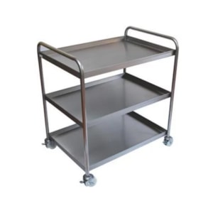 Carrinho em Aço Inox Com Bandejas Três bandejas 70x50x90cm