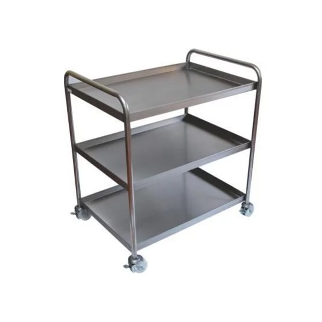 Carrinho em Aço Inox Com Bandejas Três bandejas 70x50x90cm-d59838c0-345e-4f5e-b86f-169220db3202