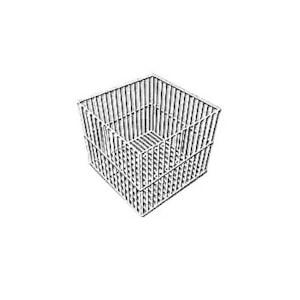 Cesto De Arame em Aço Inox Quadrado 24x24x24cm