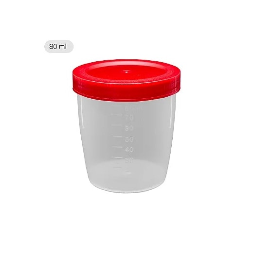 Coletor Universal 80 mL Estéril Embalagem Individual Pacote com 100 Unidades