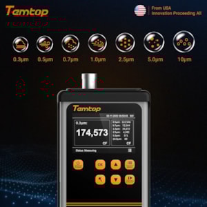 Contador de Partículas Profissional 7 Canais 0.3µm 0.5µm 0.7µm 1µm 2.5µm 5µm 10µm PMD331