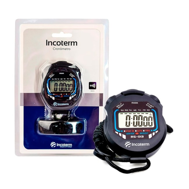 Cronometro Digital com Relogio, Calendario e Alarme - Incoterm T-TIM-0010-25a0915b-50eb-4fee-9bd2-5fdf6f033c8e