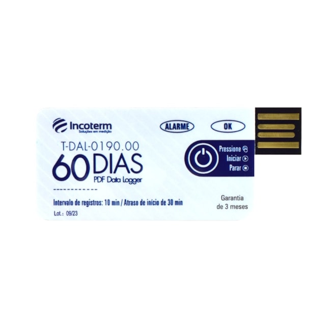 Data Logger Descartavel de Uso Unico -30+60C IP67 - Incoterm T-DAL-0190-9191d45a-559c-4286-a9b9-41d78ba6963a