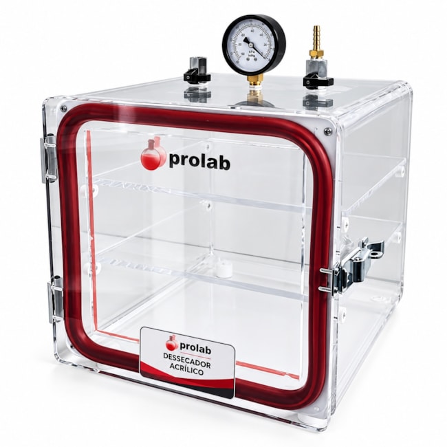 Dessecador de Vácuo em Acrílico 30 cm Prolab-24278ff1-c059-462d-934a-d1969016217e