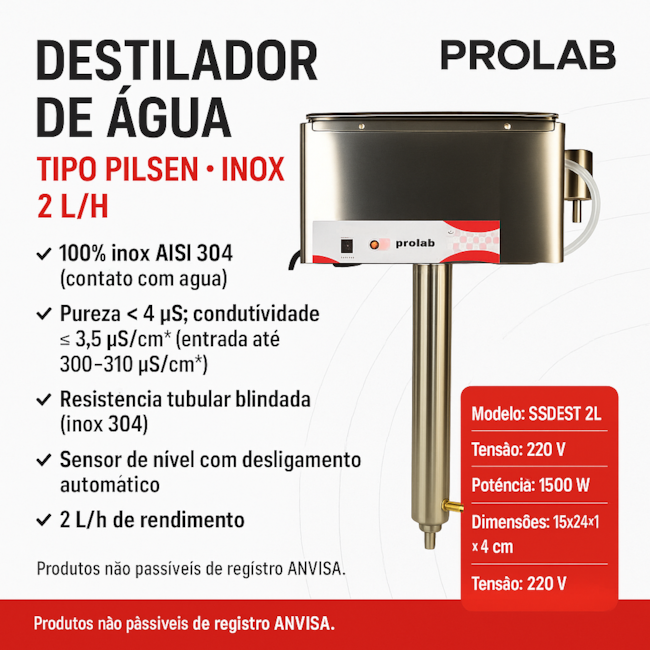 Destilador de Água Pilsen 2lts / Hora Totalmente Em Aço Inox-3c9769bf-ae37-487f-b6c7-a7868a9ea397