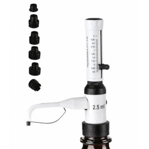 Dispensador para Frasco Reagente 0,25 a 2,5 mL Autoclavável