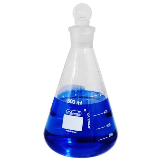 Erlenmeyer Com Rolha de Vidro 50ml