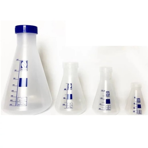 Erlenmeyer de Plástico Com Tampa 125ml