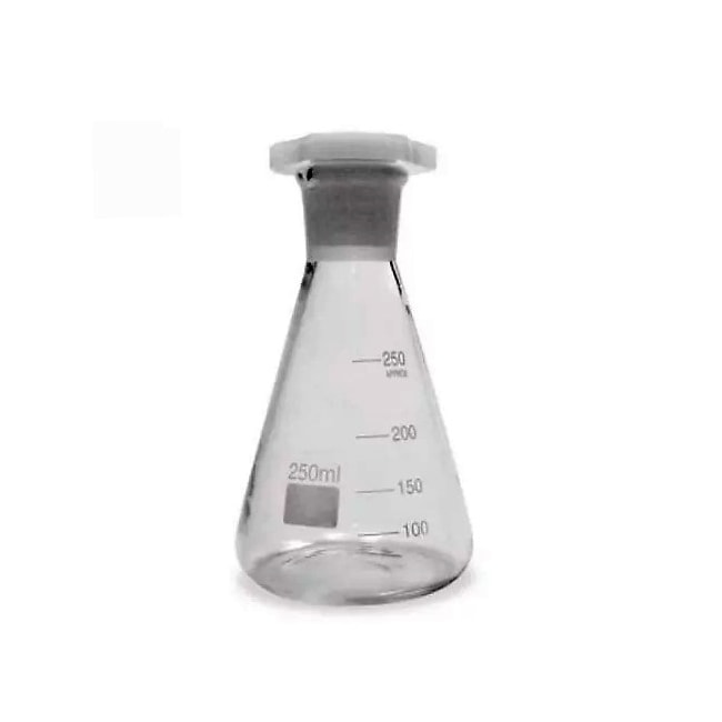 Erlenmeyer Graduado Com Rolha de Poli 125ml-6620496e-f54a-4e2f-9edc-ff6b11fd5a1d