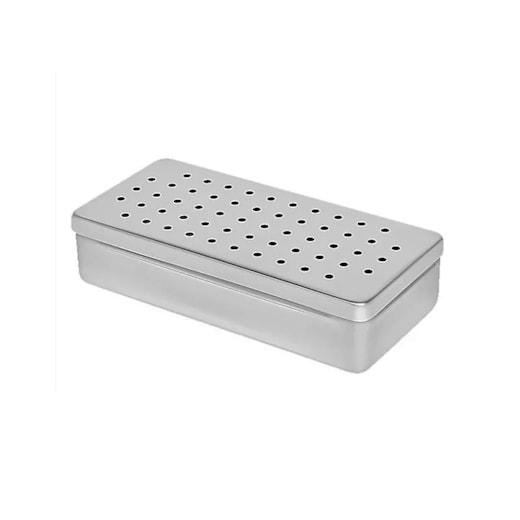 Estojo Perfurado Para Instrumental Cirúrgico em Aço Inox 18 X 07 X 02 cm