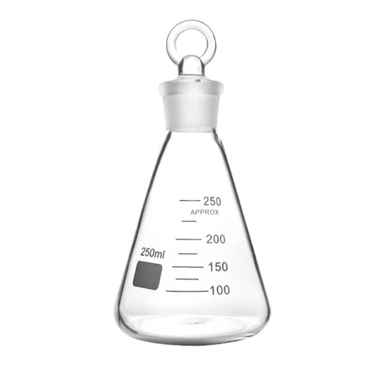 Frasco Índice de Iodo 250ml Com Rolha de Vidro