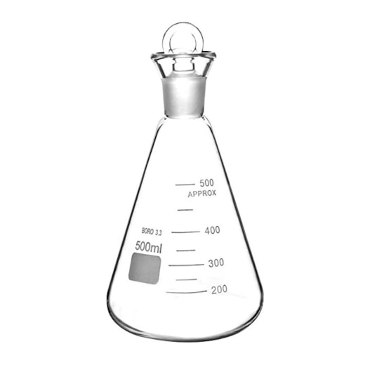 Frasco Índice de Iodo 500ml Com Rolha de Vidro