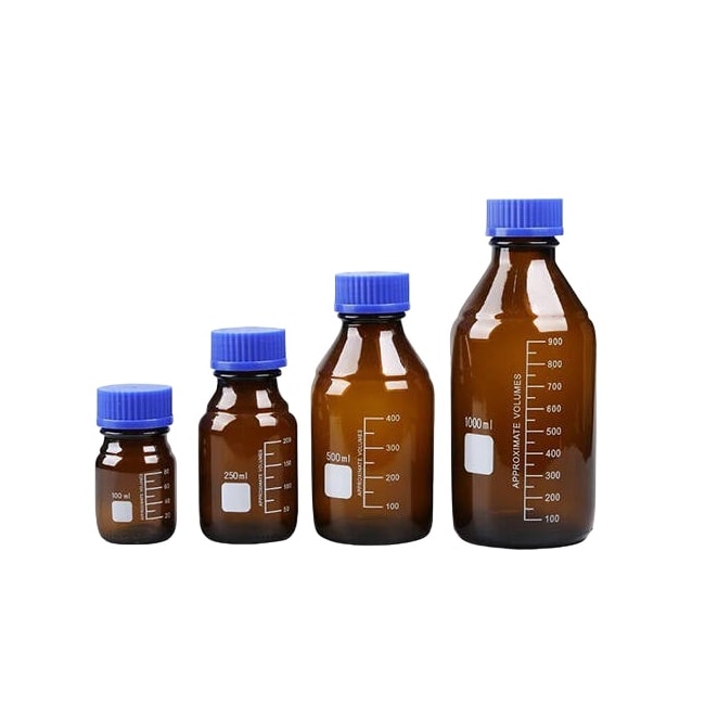 Frasco Reagente Graduado Tampa Azul Âmbar 100ml-bdaa1668-55c4-4ad2-a823-139d48a4b25a