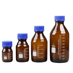 Frasco Reagente Graduado Tampa Azul Âmbar 2000ml