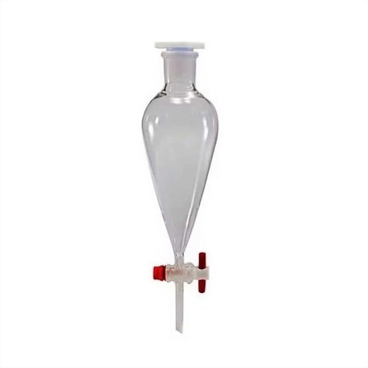 Funil de Separação Tipo Pera Com Torneira de PTFE 500ml