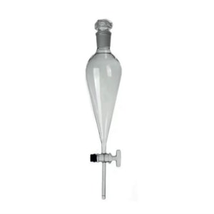 Funil de Separação Tipo Pera com Torneira e Rolha de Vidro 250ml