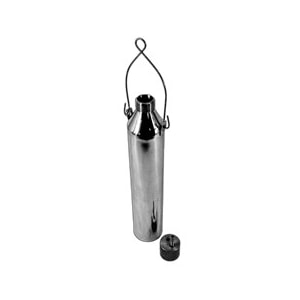 Garrafa Saca Amostra de Aço Inox Polido Tampa de Rosca Gargalo 27mm