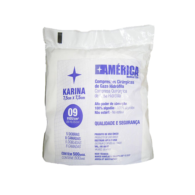 Gaze em Compressa 7,5 x 7,5cm com 500un.-cdfdbd8b-72a5-4ae9-a342-2d16d9d8ad7d