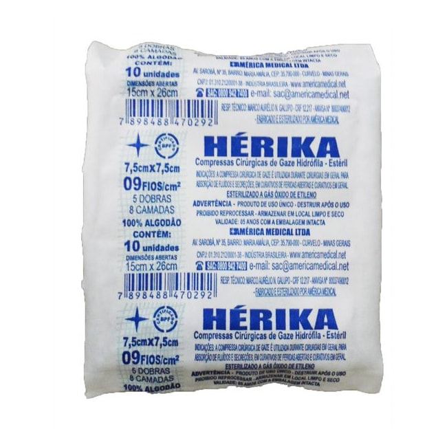 Gaze em Compressa Estéril Pacote 10un.-ccf3cf01-f759-4700-88e8-037328d6c840