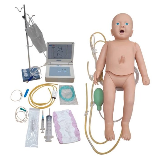 Manequim Bebê Simulador de RCP, Intubação e Enfermagem Neonatal