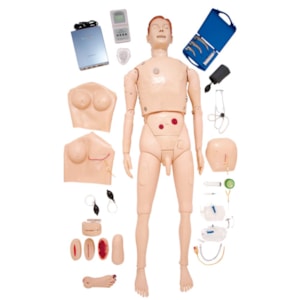 Manequim Bissexual Simulador para Treinamento de Habilidades em Enfermagem e ACLS