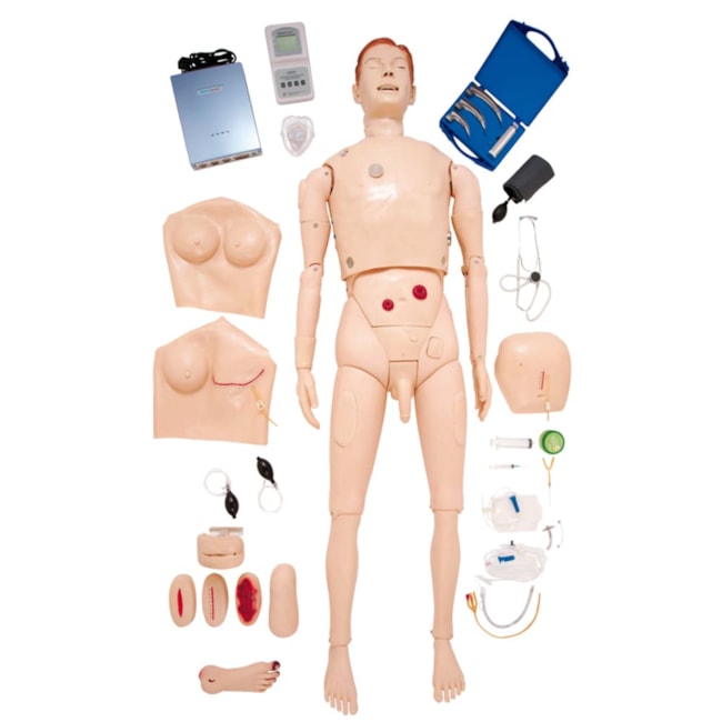 Manequim Bissexual Simulador para Treinamento de Habilidades em Enfermagem e ACLS-55f36eda-4010-4df8-9635-6bfc596daf34