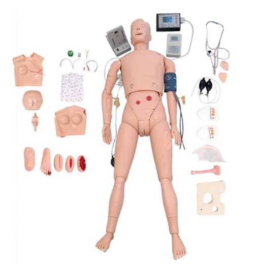 Manequim Bissexual, Simulador Para Treino Habilidades Clínicas, Ausculta, Acls, Dea E Ecg Ren