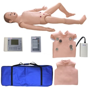 Manequim Infantil, Bissexual, Simulador para Treino de Suporte Avançado ACLS