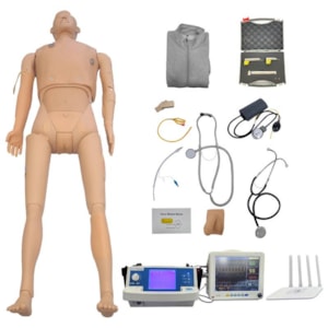 Manequim Simulador ACLS de Suporte Avançado de Vida com Software e Comunicação Wireless