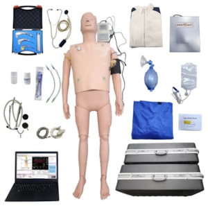 Manequim Simulador para Treino de Suporte Avançado ACLS e com Software