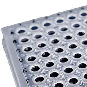 Microplaca de PCR 96 Poços 0,1ml Com Borda Incolor Corte H1 Pacote com 25un