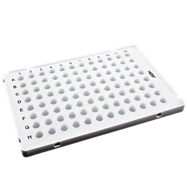 Microplaca de PCR 96 Poços 0,1ml Meia Borda Branca Corte H12 Pacote com 10un-704011e6-03d3-46a2-89f6-0f174aae5577