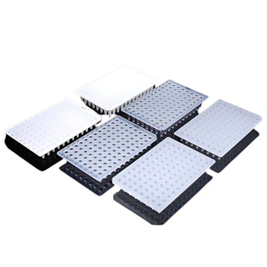 Microplaca de PCR 96 Poços 0,1ml Sem Borda Incolor Corte H12 Pacote com 25un