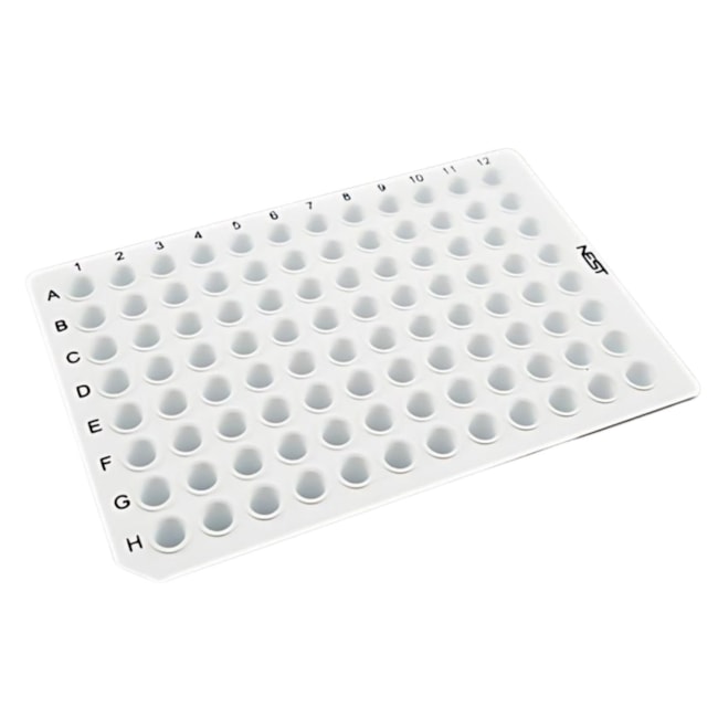Microplaca de PCR 96 Poços 0,2ml Sem Borda Branca Corte H1 Pacote com 25un-a6151c8a-9b1f-44b3-a756-90bc95022714