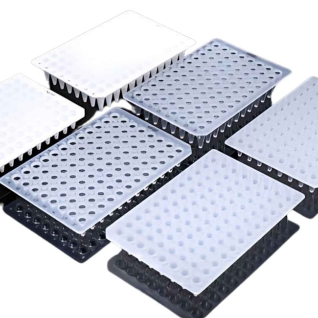 Microplaca de PCR 96 Poços 0,2ml Sem Borda Branca Corte H1 Pacote com 25un-3328019c-5f2d-42dd-8a44-255a13a77218