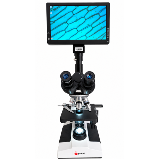 Microscópio Trinocular 1600X Com Câmera Tela LCD 9
