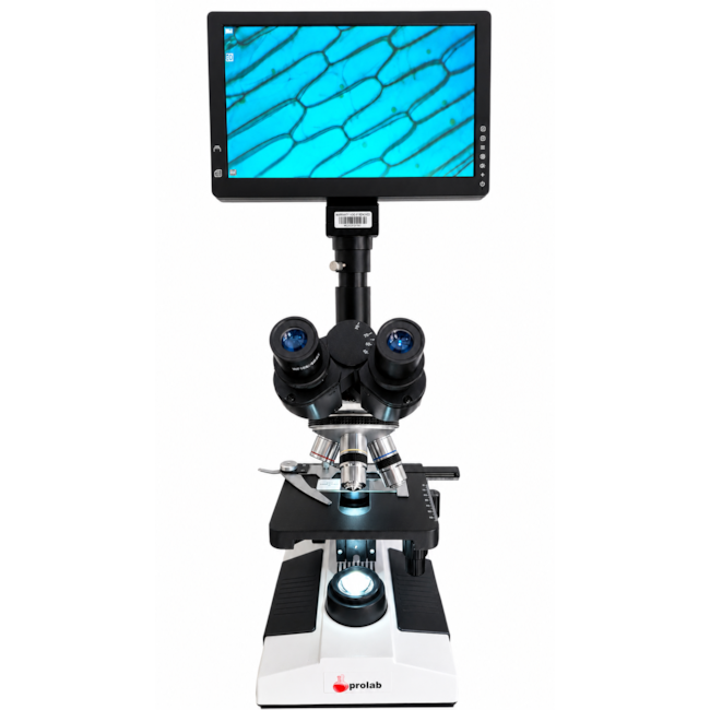 Microscópio Trinocular 1600X Com Câmera Tela LCD 9