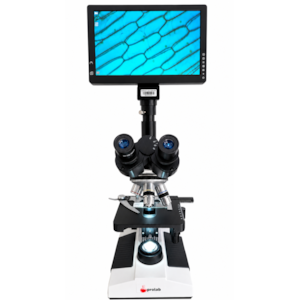 Microscópio Trinocular 1600X Com Câmera Tela LCD 9